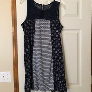 Navy blue print dress